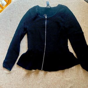 INC black sweater with front zipper
